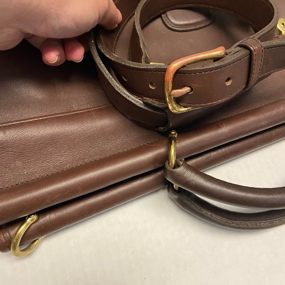 COACH Unisex All Leather Briefcase Lap Top Bag w/ Shoulder strap - Picture 12 of 16